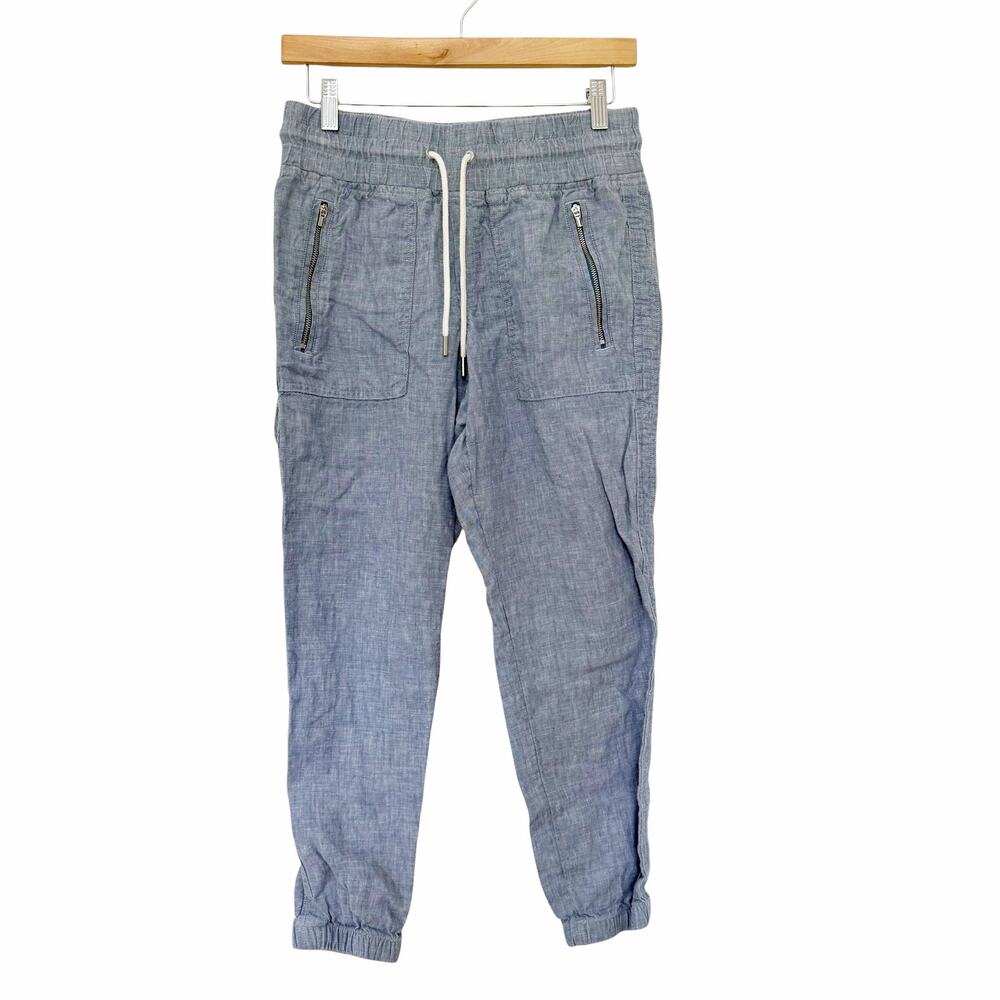 Athleta Blue Cabo Linen Joggers Sz 2P